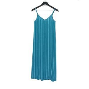ROXY Promised Land Midi Dress Light Teal Blue White XS
